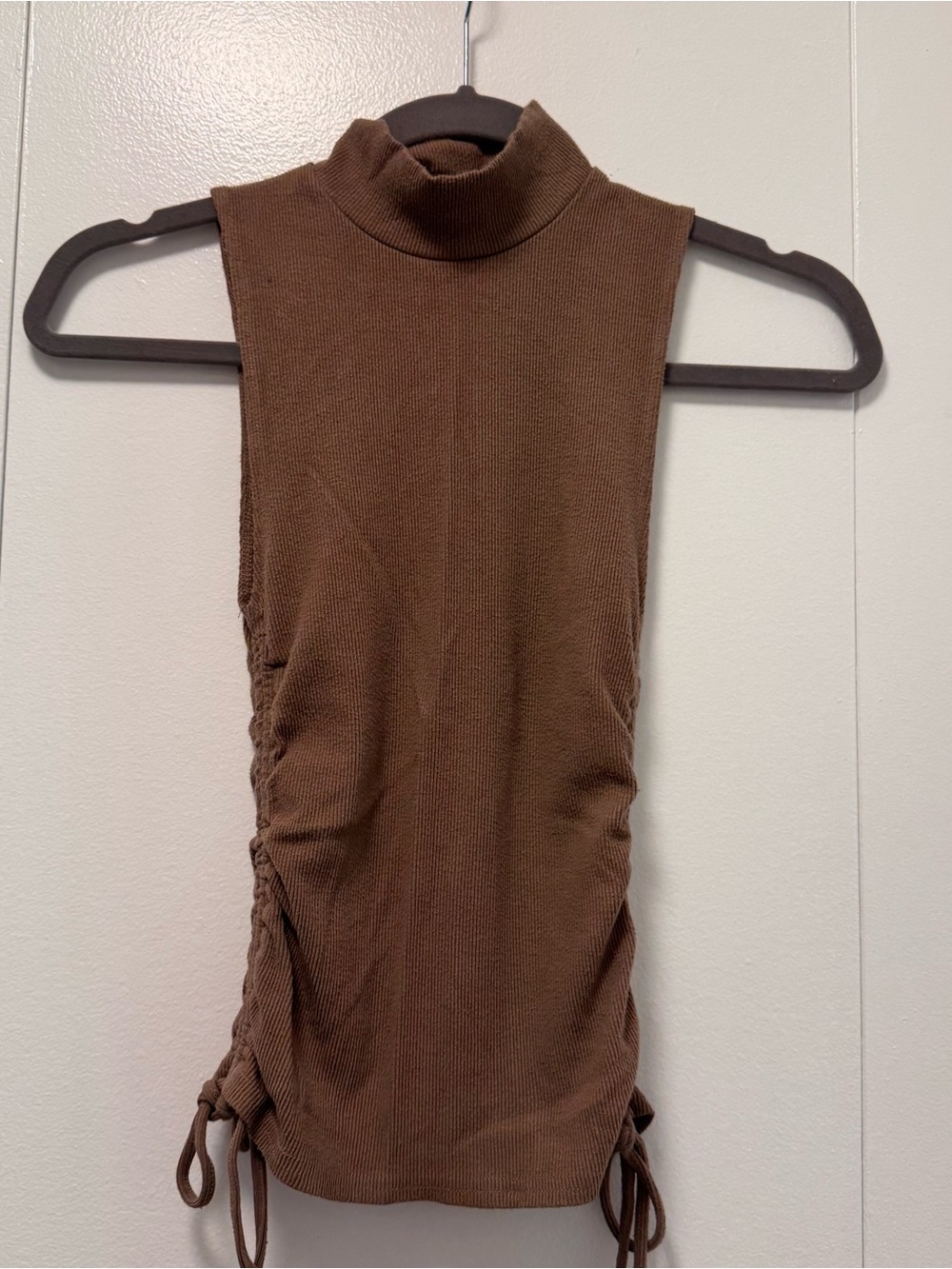 BB Dakota Brown Turtleneck Tank Top